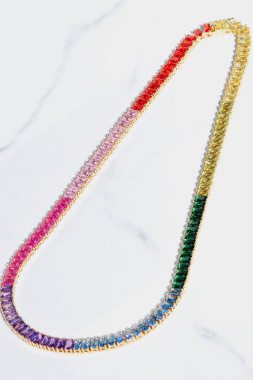 PRISMATIC TENNIS NECKLACE